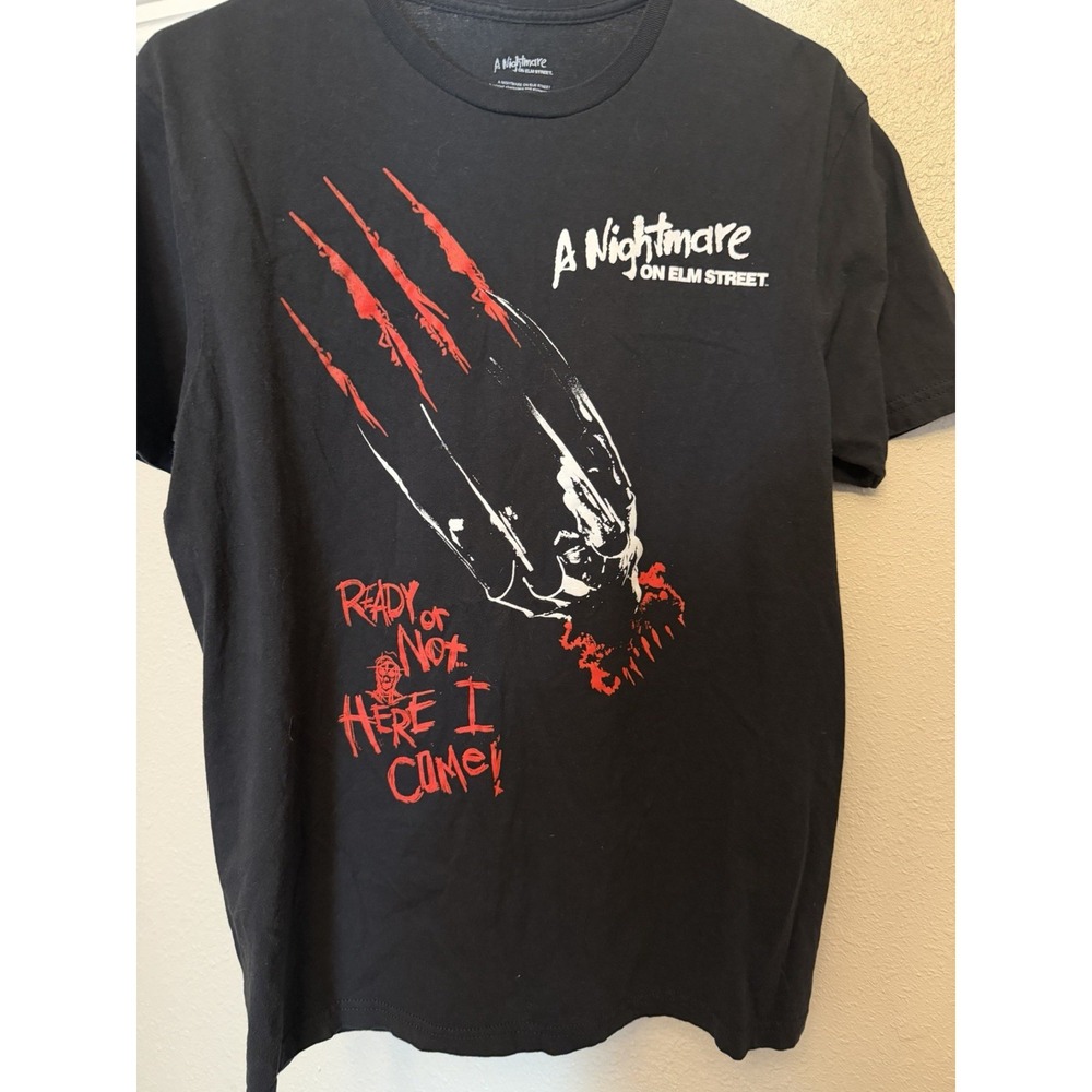 Nightmare On Elm Street Mens Ready Or Not, Here I Come! Slash Black Shirt L